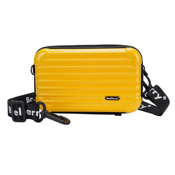 BAELLERY N1202 Randig design ABS+PC hårt skal crossbody väska bärbar kosmetika telefon förvaringsväska Yellow