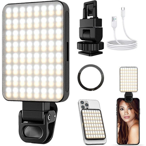 Selfie Lys, Bærbart Selfie Lys, Clip-on Selfie Lys, 10 Lysstyrkeniveauer