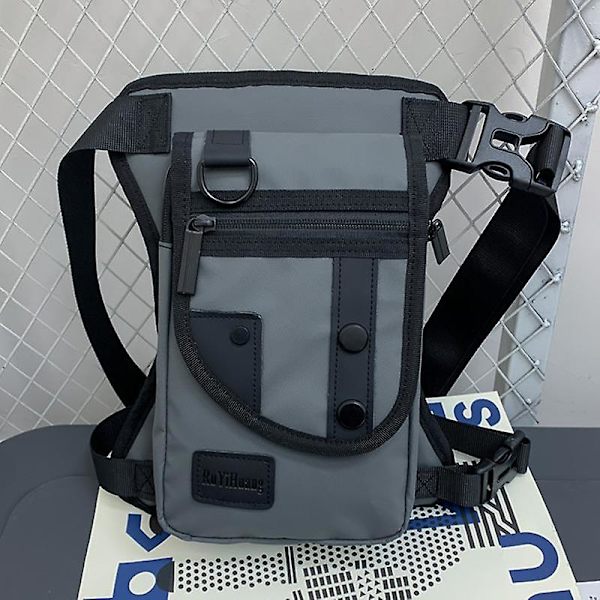 Outdoor Travel Benväska Motorcykel Ridning Fiske Midjeväska Nylon Vattentät Magväska Grey