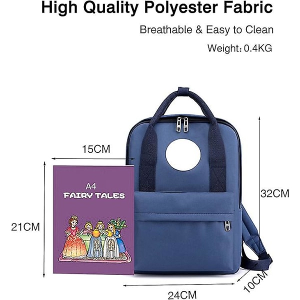 Børne Rygsæk Skoletasker Piger Drenge Skoletaske Skoletasker Til Teenagere Datter Søn Udendørs Rejse Skoledagsrygsække Vandtæt Polyester, navy S