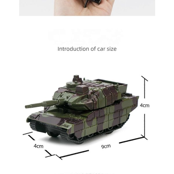 Dra tillbaka stridsvagnar, 2-pack, militär diecast stridsvagnar i kamouflagefärger, arméleksaker för pojkar och flickor med rekylrörelse