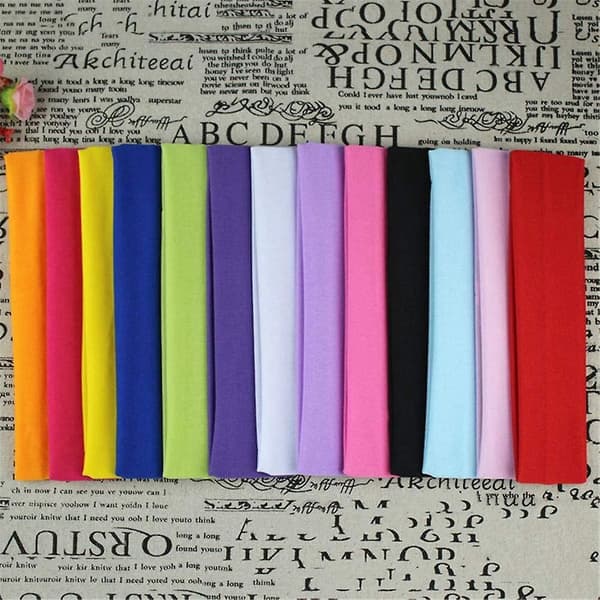 12 stk. Acsergery Gave Yoga Bomulls Hodebånd, Elastiske Stretch Hodebånd Sklisikre