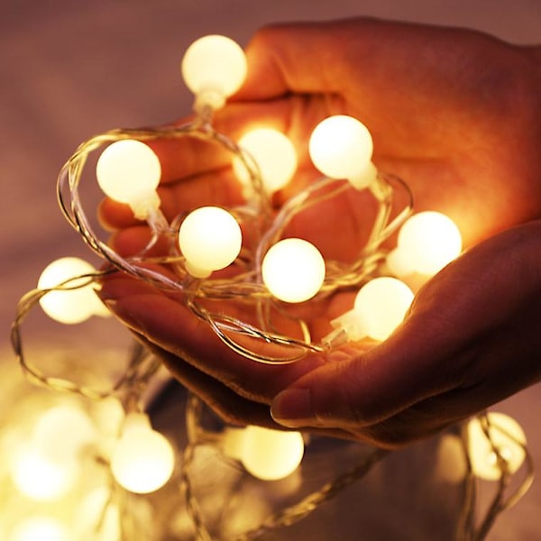 Sztxj 32 fot 80 LED-globlampor, inomhus sovrumslampor, 8 lägen plug-in-lampor, utdragbara utomhus dekorationslampor för Christ