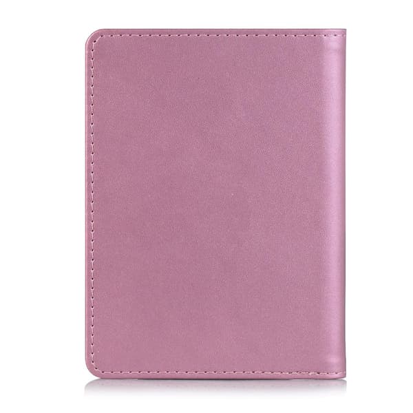 Multifunksjonell PU-Lær Lommebok Bi-fold Deksel Passholder Pink