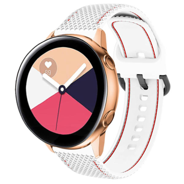Silikoninen Ompelelinjainen Vaihtoranneke Samsung Galaxy Watch 5 40mm/44mm /Watch 5 Pro 45mm -kelloon White