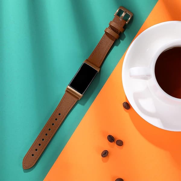 Lærreim for Fitbit Charge 4/Charge 3 - Erstatningsarmbånd