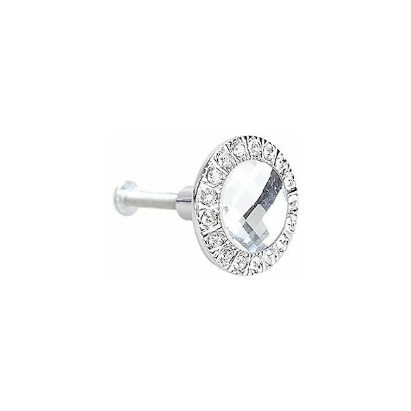 4 stk. Iave Rund Dørknott 30mm Håndtak Glitrende Krystall Rhinestone Håndtak
