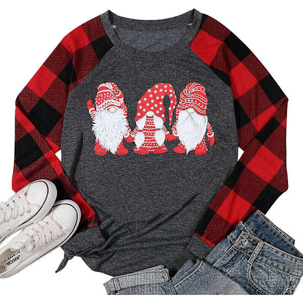 Julete Rutete Skjorte Dame Morsom Grafisk T-skjorte Nisser Tee Baseball Topper XXL