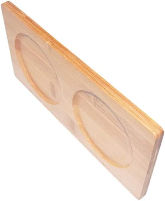 2 st Acsergery bambuunderlägg bambupall bambu bricka kryddbehållare bricka bambupresent