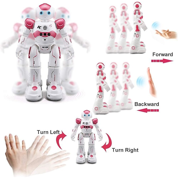 RC-robotleksaker för barn, programmerbar smart fjärrstyrd robotleksak, intellektuell styrning, laddningsbar, gående dansande robot med geststyrning
