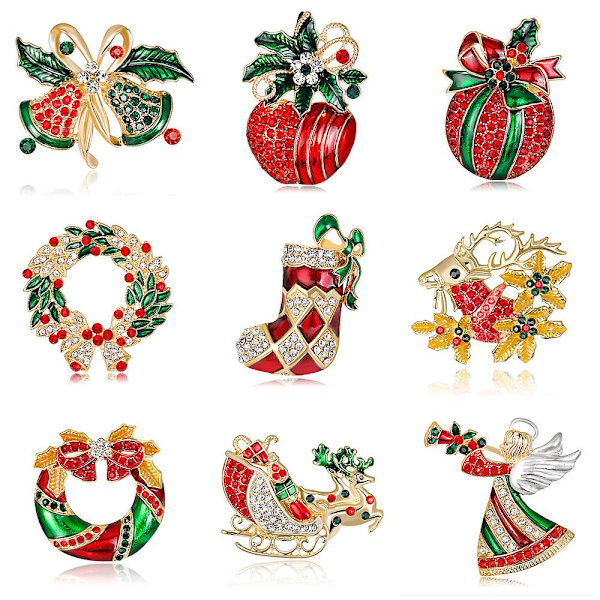 (m)julbrosch Dekorativ brosch Julgran brosch Dimond smycken brosch Juldressing smycken prydnader för dam kvinnor julparty