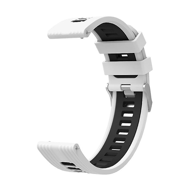 20mm Silikon Sportrem For Samsung Galaxy Watch6 40/44mm/Watch 4/5 40/44mm /5 Pro 45mm Dobbelt Farge White  Black