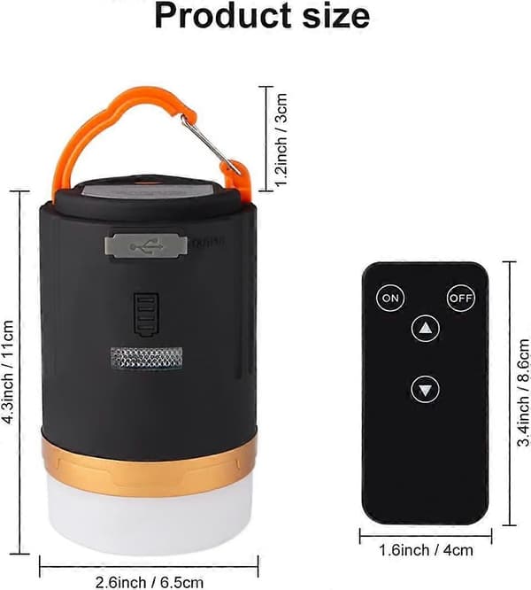 Vanntett, oppladbar 4800 mAh LED campinglykt