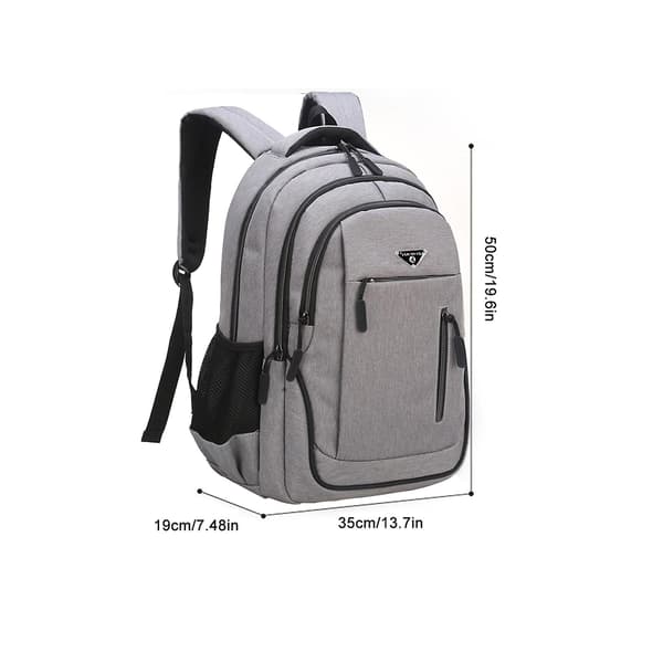 Ny Ankomst Stor Kapacitet Ryggsäck Män Laptop Ryggsäckar Oxford Svart Solid High School Student Väskor Light grey
