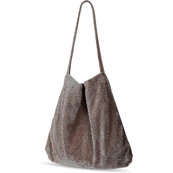Corduroy Totes Bag. Acsergery Corduroy Axelväska Retro Shoppingväska Stor Kapacitet Present