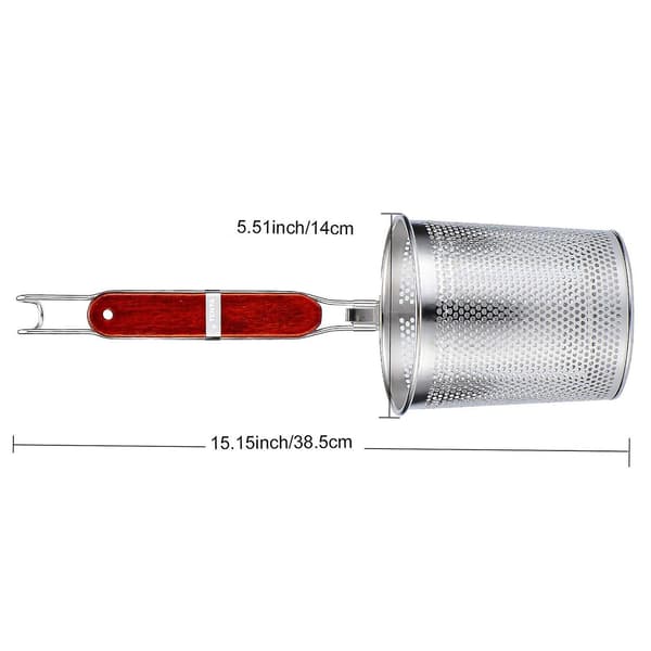 Kök Mikroperforerad Rostfritt Stål Pastakorg Mesh Spider Mat Dumpling Noodle Sil, Finmaskig Skimmer Kök Fin Sil Mesh Sil Wit