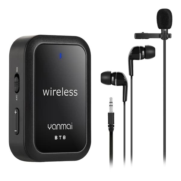 Trådlös brusreducerande mikrofon Bluetooth Lavalier Lapel Mic med hörlurar