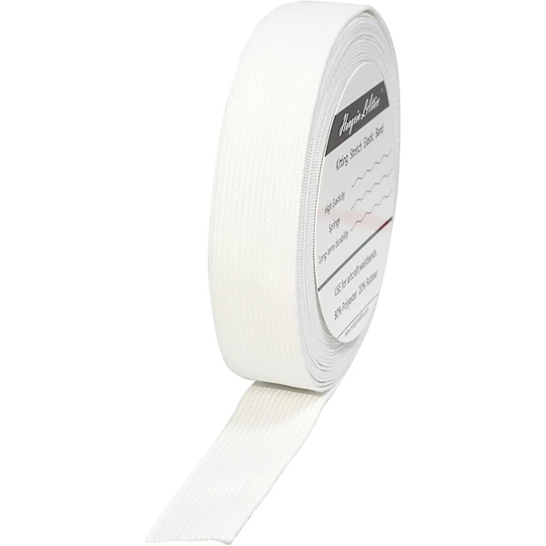 1\" Bred 10 Meter Lang Hvid Elastisk Strikkeelastik Spole Med Høj Elasticitet