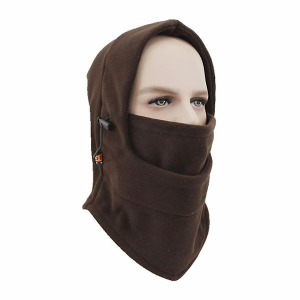 Talven lämmin kasvohattu Balaclava Unisex-hattu Ulkoiluun Pyöräilyyn Moottoripyöräilyyn Tuulenpitävä hattu Brown