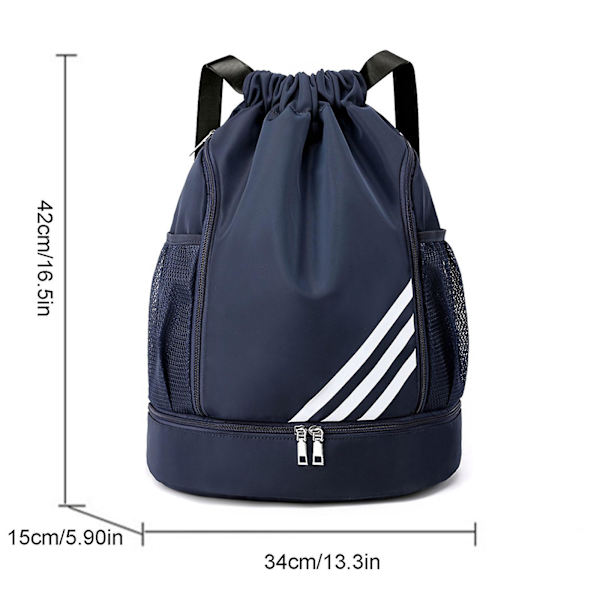 Ny Ankomst Dragsko Ryggsäck Sport Gym Väska Med Skofack, Vattentät Dragsko Ryggsäck För Män Kvinnor (svart) Dark blue