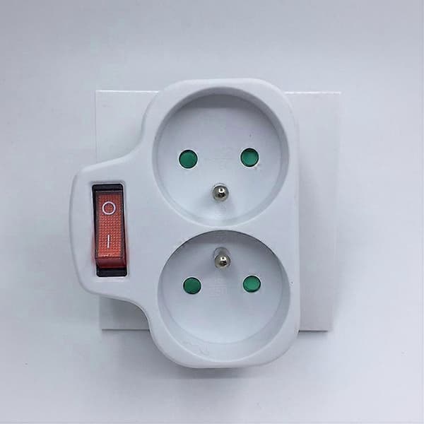 Eluttag med strömbrytare, 2-i-1, 16A, 230V, Vit
