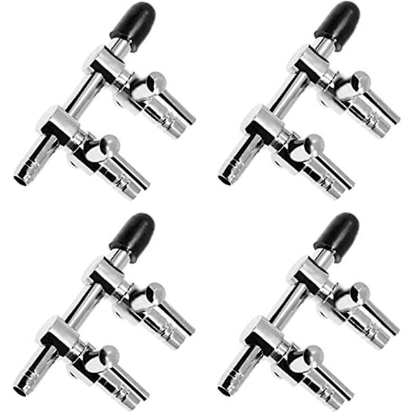 Akvarium Luftventil 2-veis Inline Manifold Luftstrøm Pumpe Slange Splitter Spak Kontrollventil 4-pakning