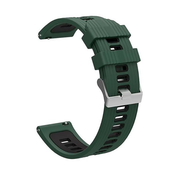 20mm Silikon Sportband för Samsung Galaxy Watch6 40/44mm/Watch 4/5 40/44mm /5 Pro 45mm Tvåfärgad Blackish Green  Black