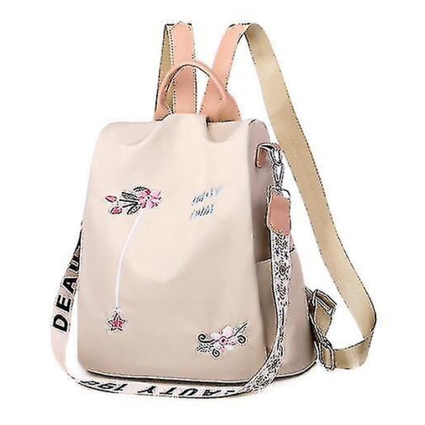 Damryggsäck, vattentät Oxford Fashion Anti-stöld Damväska beige