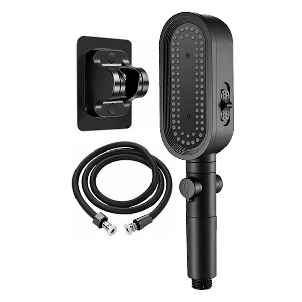 Duschhuvud med Mikrofonförstärkning Multifunktionell Universal Duschhuvud Badrumstillbehör Black Shower Head