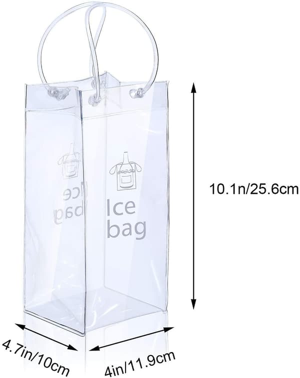 3 Stykker Foldbar Gennemsigtig Isvinpose Vinkølerpose Pvc Vinposer