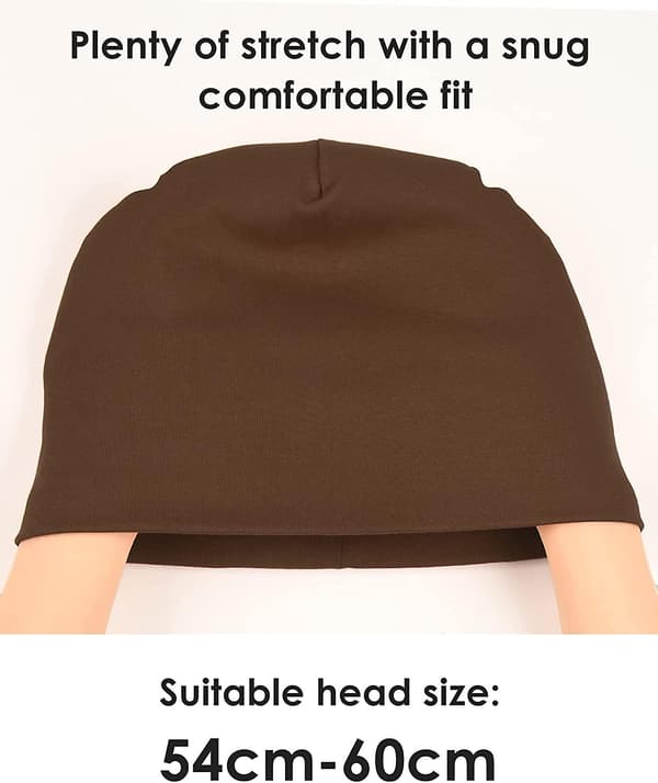 Slouch Beanie Hat för kvinnor och män i bomullstrikå - Unisex mössa - Elastisk mössa