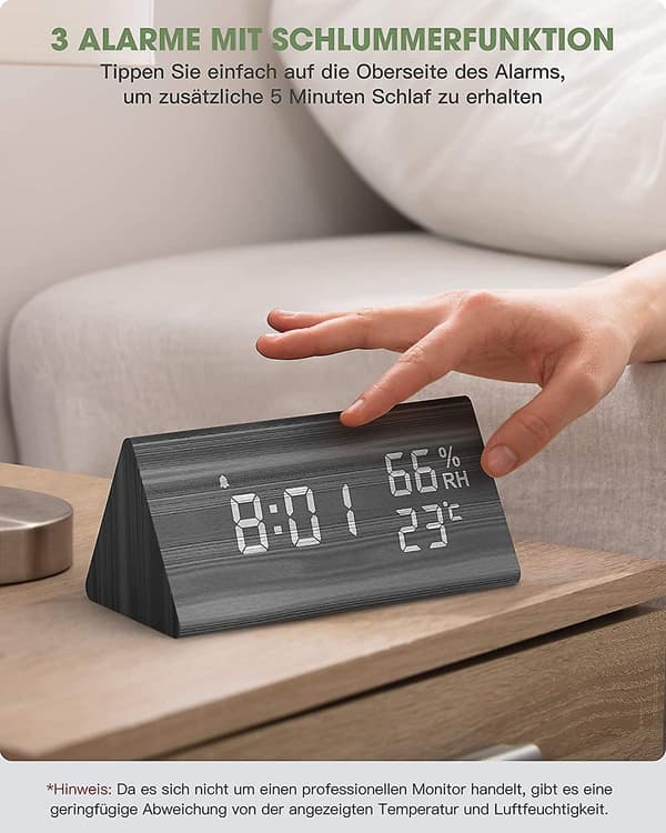 Vekkerklokke Digital LED Vekkerklokke Tre