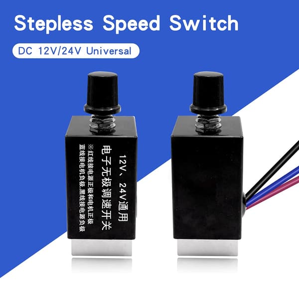 12V/24V DC Motor Hastighetskontroller Universal, Knottskrue Elektronisk Trinnløs Hastighetsregulator Bryter, Justerbar Motorhastighet, Bil