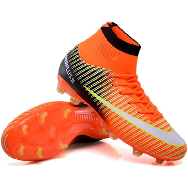 Fotbollsskor för Herrar - Spikade Fotbollsskor, Högklackade, Utomhus/Inomhus, Träning, Atletiska Sneakers Orange EU40