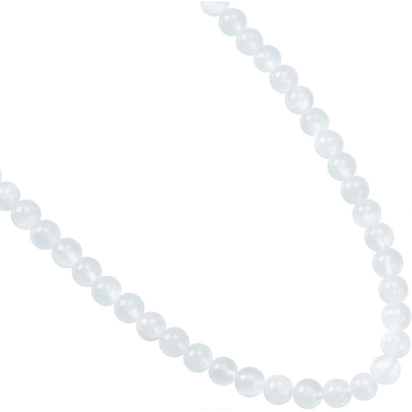 49 kpl 8 mm luonnonkivisiä helmiä, luonnollinen seleniitti pyöreitä helmiä, jalokiviä irtotavarana rannekorujen ja kaulakorujen valmistukseen (reikä: 1 mm)