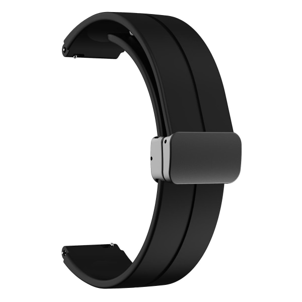 For Keep B4/Huawei Watch Fit Mini 16mm Silikonrem Erstatning Klokkereim, Svart Foldespenne Black