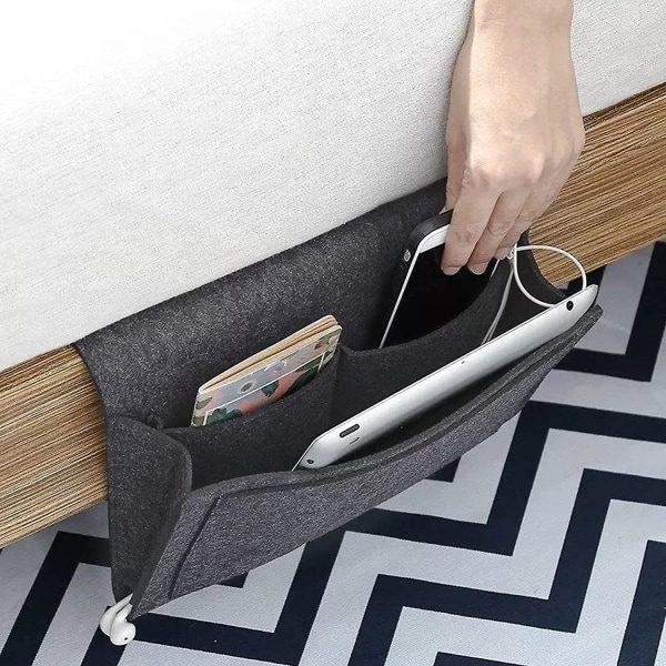 Gris Sängbord Organizer Fåtölj Armstöd Organizer Fjärrkontrollhållare Säng Sängficka Sängförvaring Sängbord Väska Sängbord Hängande
