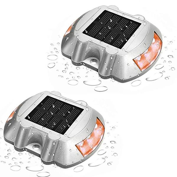 2-pack solcellslampor för däck LED-uppfartslampor Docklampor för trappsteg gångvägar trappor trädgårdsgårdar pink
