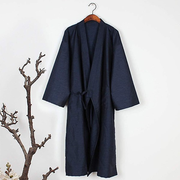 Män Kvinnor Kimono Badrock Bomull Morgonrock Sommarklänning Lätt Lös Bekväm Nattkläder Nattlinne Style 1 2XL
