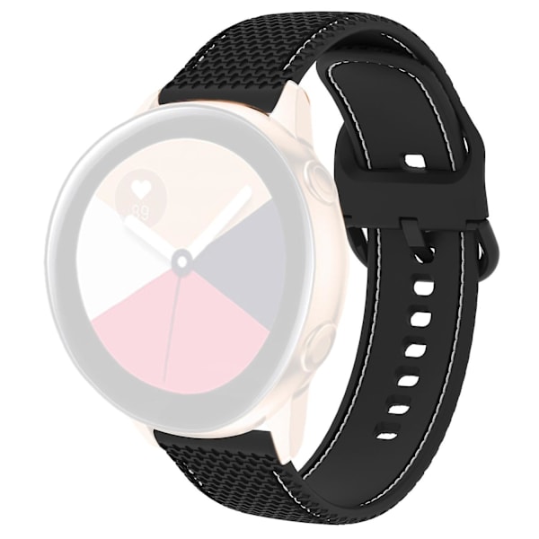 Sömnadslinje Silikonersättning handledsrem för Samsung Galaxy Watch 5 40mm/44mm /Watch 5 Pro 45mm Black  White Line
