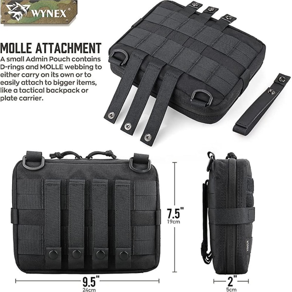 Taktisk Admin Molle-väska, medicinsk Edc Emt Utility Bag Shell Design Attachment
