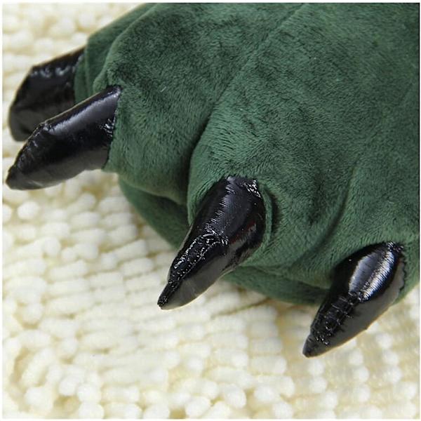 Unisex Plysch Djur Tass Tofflor Fuzzy Varma Husskor Dinosaurie Tass Tofflor Klo Tofflor Green 8.512 Women 710 Men