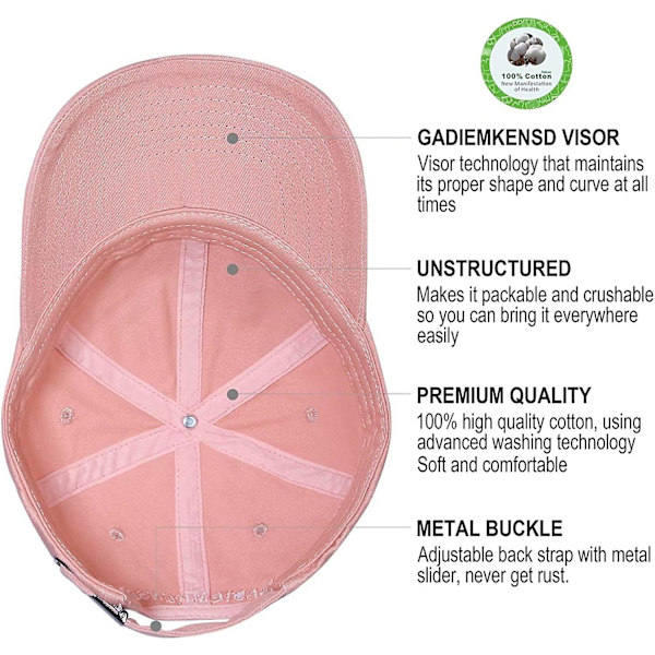 Bomulds Baseball Kasket Ustruktureret Unisex One Size Pink
