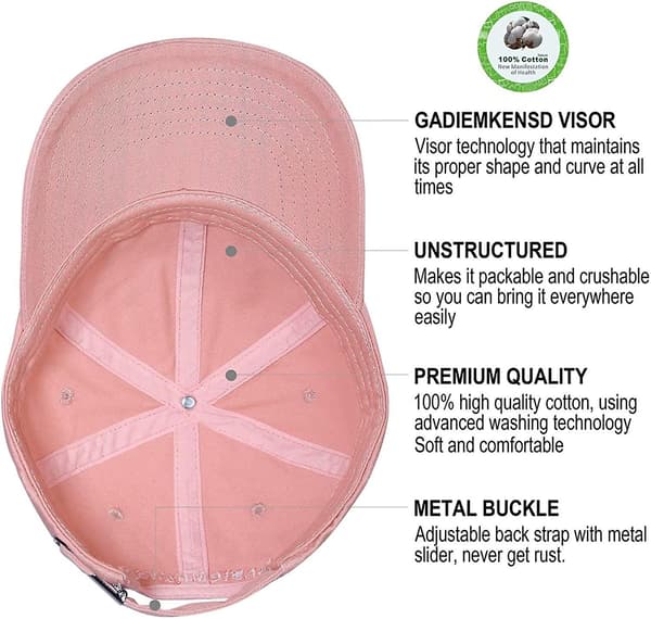 Bomullsbaseballcaps Ustrukturert Unisex One Size Pink