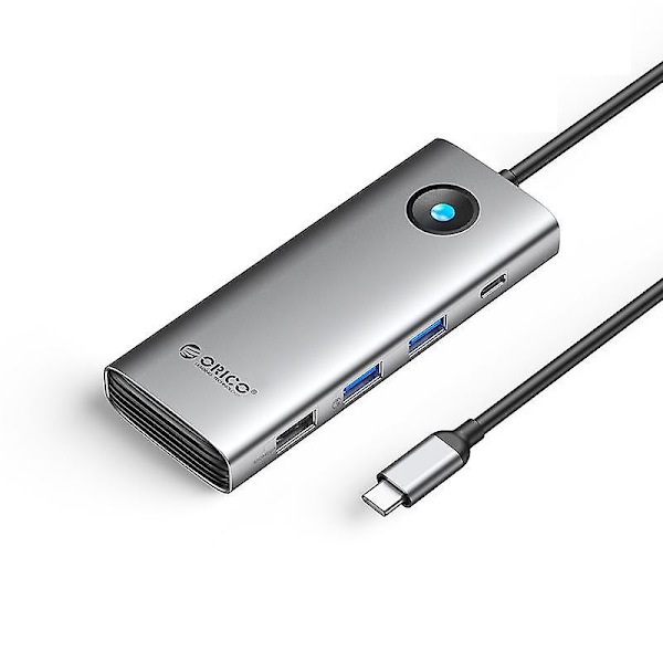 1 i Docking Station HD+VGA PD 100W Laddning Gigabit Ethernet Multifunktionell Typ-C Hub Dark Grey