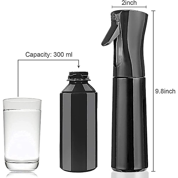 Tom Hårsprayflaske 300ml Trigger Sprøyte Tåke Påfyllbare Sprayflasker