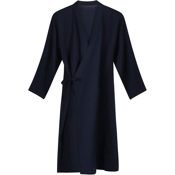 Herr Kvinnor Kimono Morgonrock Bomulls Morgonrock Sommar Lätt lös Bekväma nattkläder Nattlinne Style 1 3XL