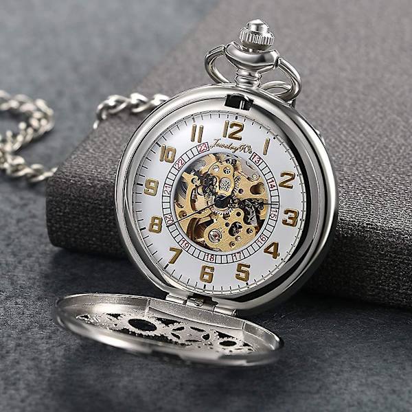 Steampunk Retro Halvjägare Kopparväxel Skelett Handvind Mekanisk