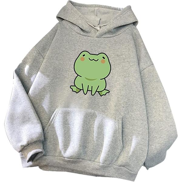 Dam Acsergery Frog Huvtröja Huvtröja Höst Vinter Varm Jumper Ytterkläder Långärmad present