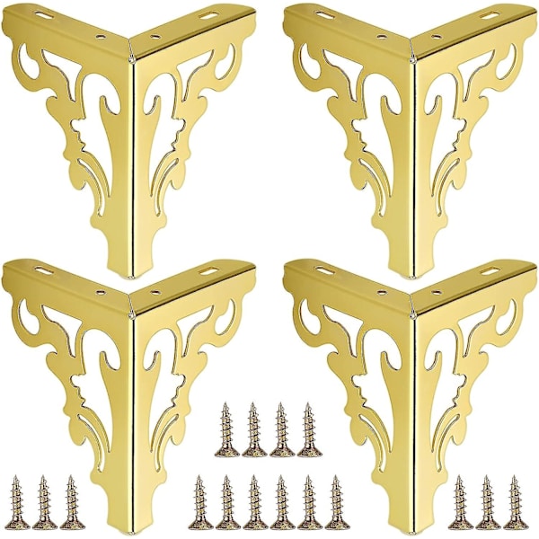 4 st möbelben i metall, moderna soffbordsskåpsben för reparation och restaurering av byrå, garderob, tebord, bänkskivor, säng, viktkapacitet Gold 15cm 6inch